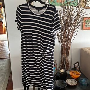 BR navy and white striped dress Sz M